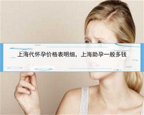 上海代怀孕价格表明细，上海助孕一般多钱