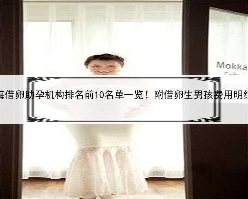 上海借卵助孕机构排名前10名单一览！附借卵生男孩费用明细！