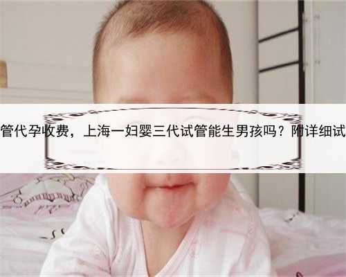 上海试管代孕收费，上海一妇婴三代试管能生男孩吗？附详细试管费用